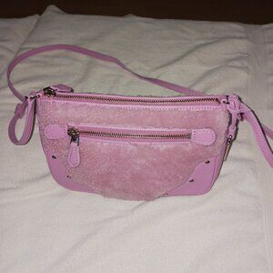 Coach Pink Wool/Leather crossbody purse